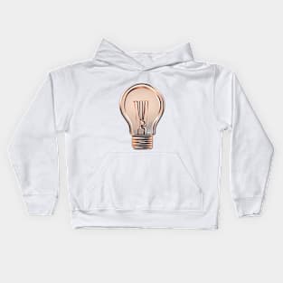 Light Bulb Rose Gold Shadow Silhouette Anime Style Collection No. 425 Kids Hoodie